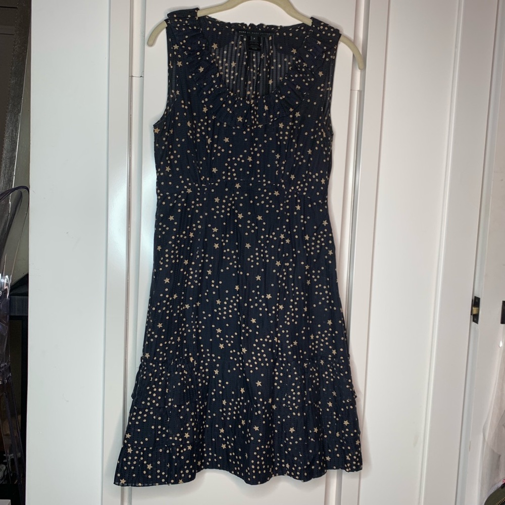 Navy babydoll dress with stars
